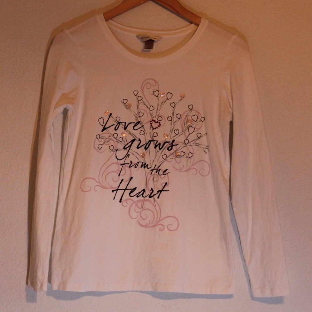 Christopher & Banks white LS t-shirt - Size S